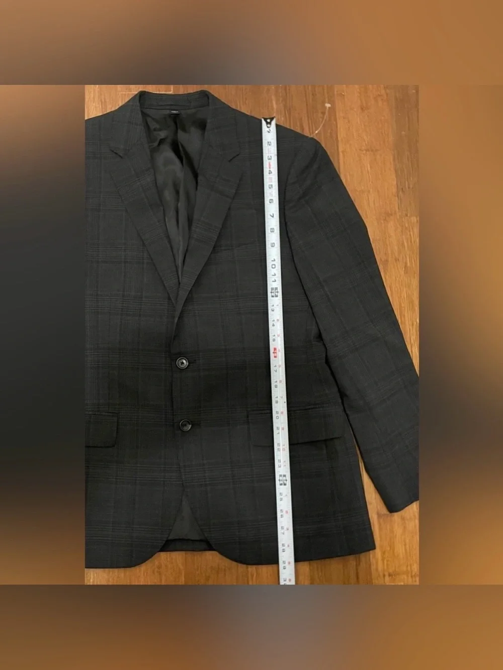 J Crew Blazer Men's Plaid Two-Button Sport Coat in Charcoal 40 S Short